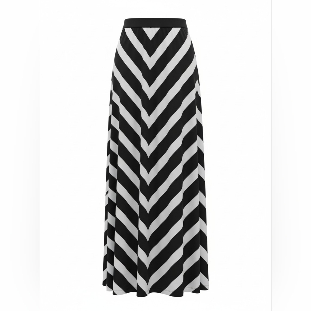 White House Black Market Black and White Maxi Skirt